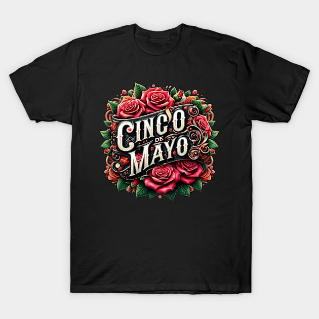 Cinco de Mayo Traditional Red Roses T-Shirt by Truth or Rare